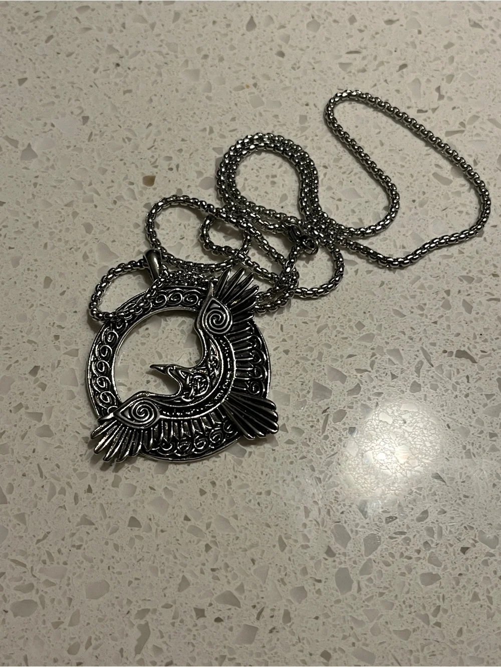 Men's Nordic Viking Crow Totem Stainless Steel Necklace